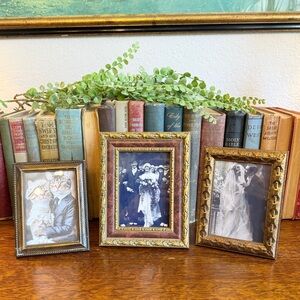 Vintage Gold and Bronze Ornate Picture Frame Set - Three Decorative Frames